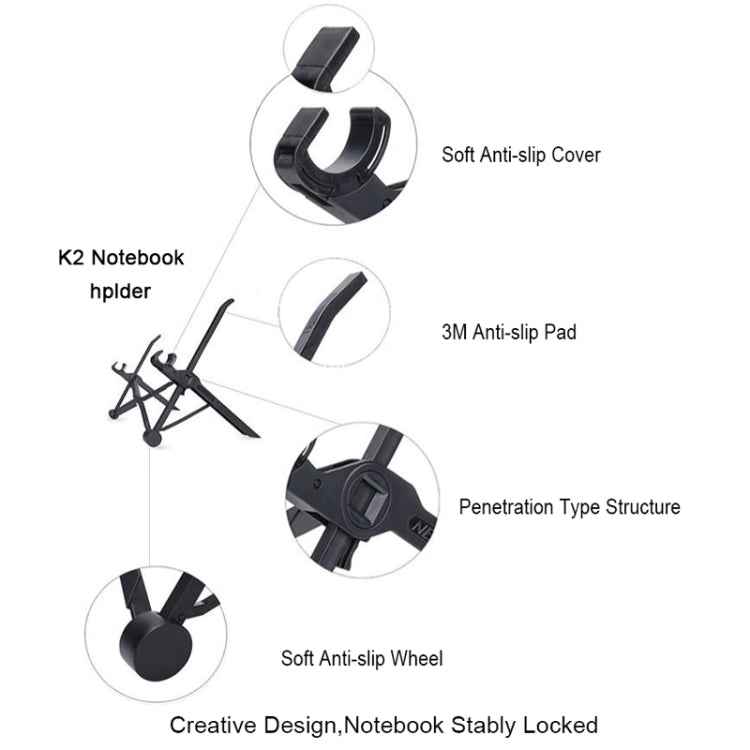 Nexstand K2 Laptop Height Extender Holder Stand Folding Portable Computer Heat Dissipation Bracket, Size: 35.4x4x4cm