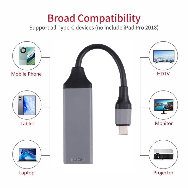 USB-C / Type-C 3.1 to HDMI 4Kx2K HDTV Cable, Cable Length: 20cm