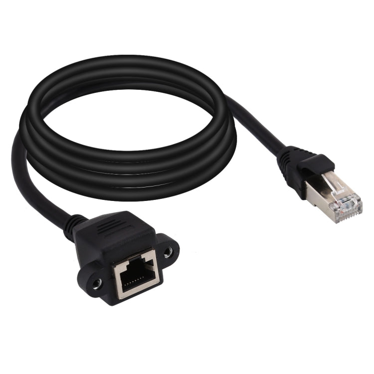 RJ45 Female to Male CAT6E Network Panel Mount Screw Lock Extension Cable, Length: 3m