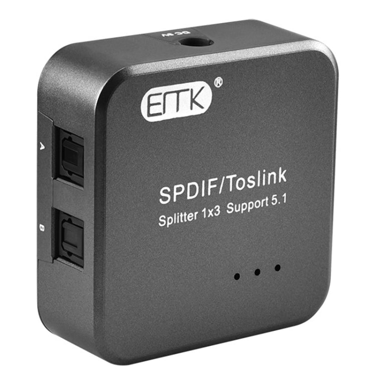 EMK 1 Input 3 Output Digital Optical Audio SPDIF Toslink Splitter Adapter