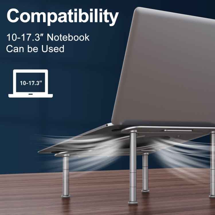 R-JUST BJ03 Universal Detachable Bench Shape Aluminum Alloy Angle Adjustable Laptop Stand
