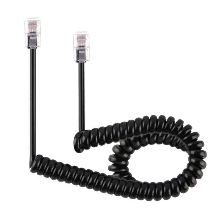 4 Core Male to Male RJ11 Spring Style Telephone Extension Coil Cable Cord Cable, Stretch Length: 3m(White)