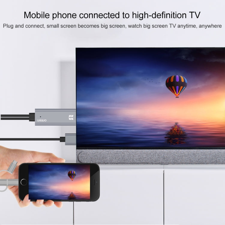 Onten OTN-7537A 3 in 1 1080P Mobile HD Screen Player Adapter Cable