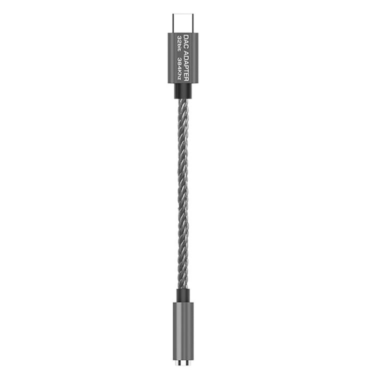 TA12-R2 USB-C / Type-C Male to 3.5mm Audio Female Single Crystal Copper Braid Earphone Adapter, Copper + Silver, Silver, Black Grey, Grey