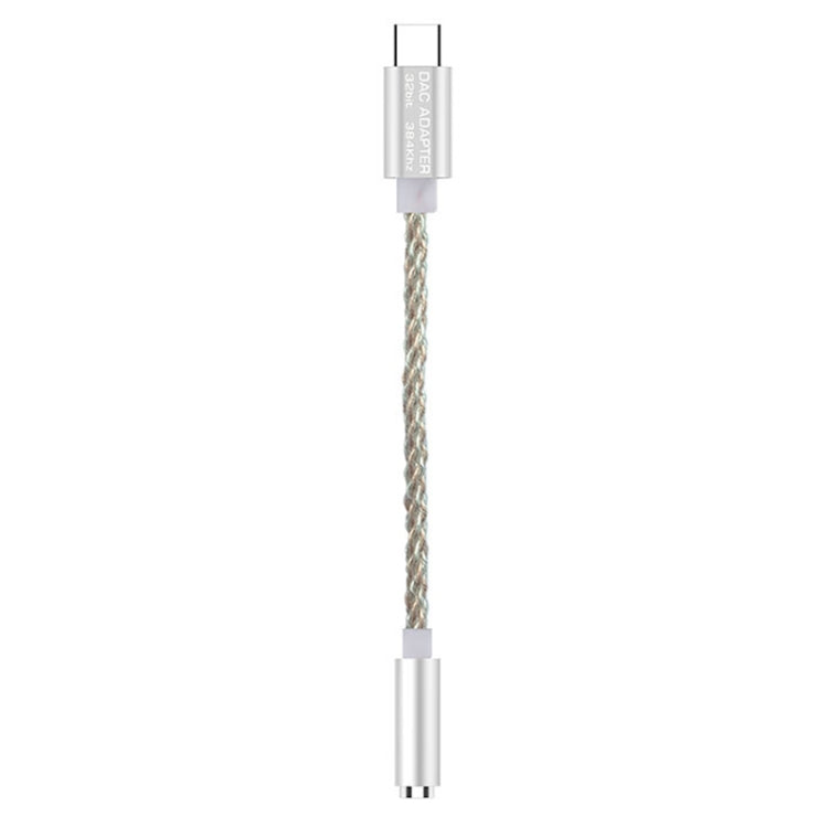 TA12-R2 USB-C / Type-C Male to 3.5mm Audio Female Single Crystal Copper Braid Earphone Adapter, Copper + Silver, Silver, Black Grey, Grey