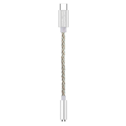 TA12-R2 USB-C / Type-C Male to 3.5mm Audio Female Single Crystal Copper Braid Earphone Adapter, Copper + Silver, Silver, Black Grey, Grey