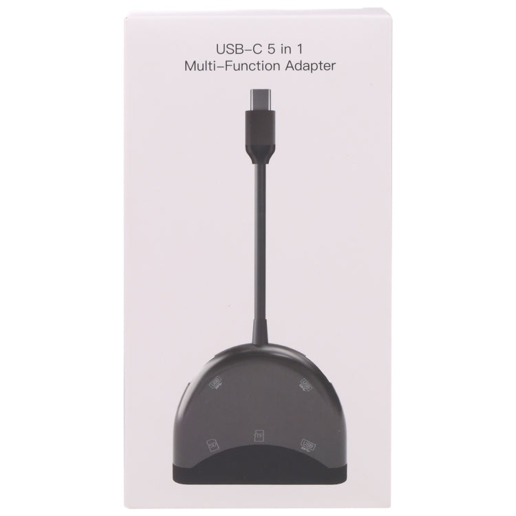 NK-3039 5 in 1 USB-C / Type-C Male to TF / SD Card Slot + 3 USB Female Adapter