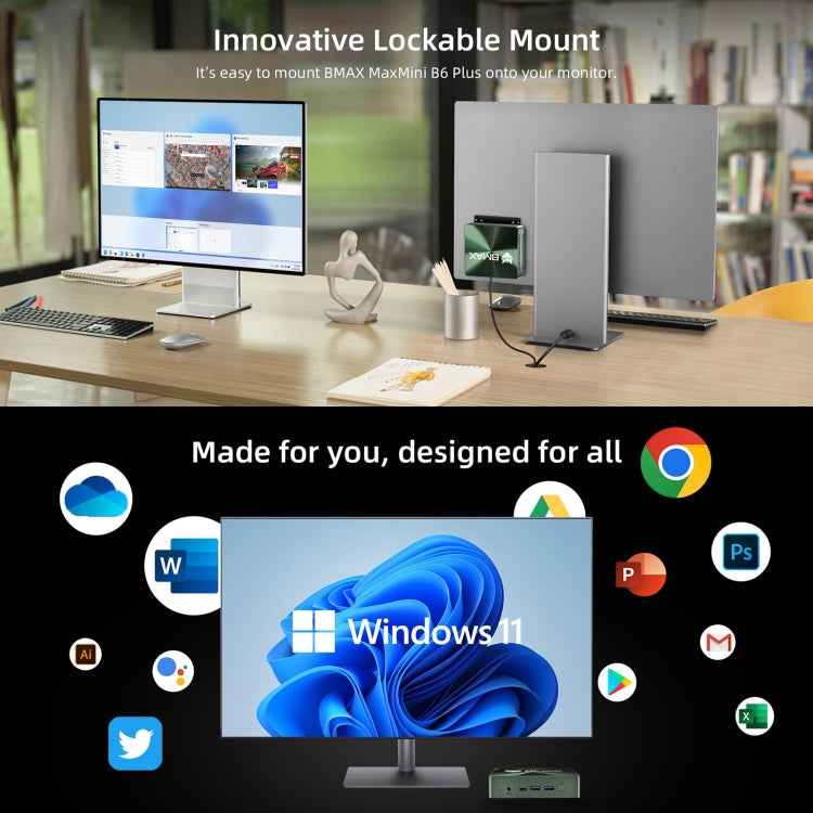 BMAX B6 Plus Windows 11 Mini PC, 12GB+512GB, Intel Core i3-1000NG4, Support HDMI / RJ45, EU Plug, B6 Plus 12GB+512GB