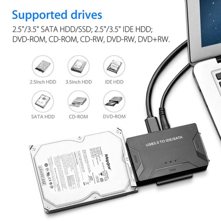 SATA / IDE to USB 3.0 Adapter 2.5 / 3.5 Inch Hard Drive Adapter Cable Converter, US Plug, PC2404, PC2404AU, PC2404EU, PC2404UK