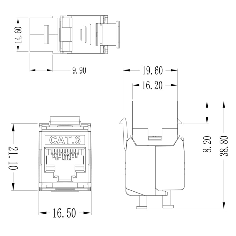 CAT6 Module Class 6 Zinc Alloy Shield Mother Block 1208XHC6, CAT6