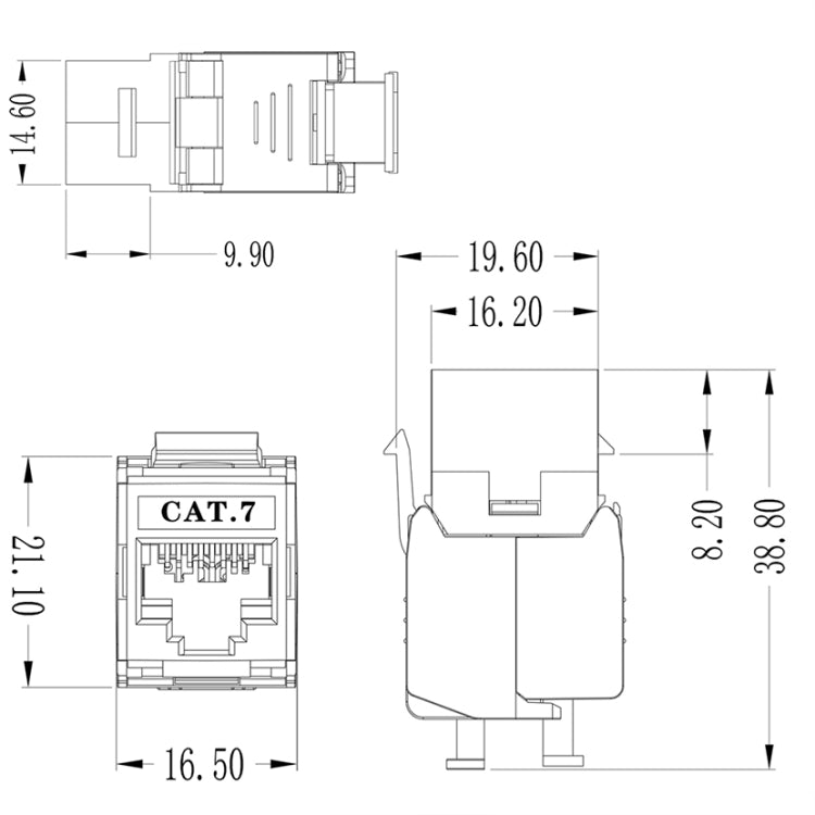 CAT7 Module Class 7 Zinc Alloy Shield Mother Block 1208XHC7, CAT7