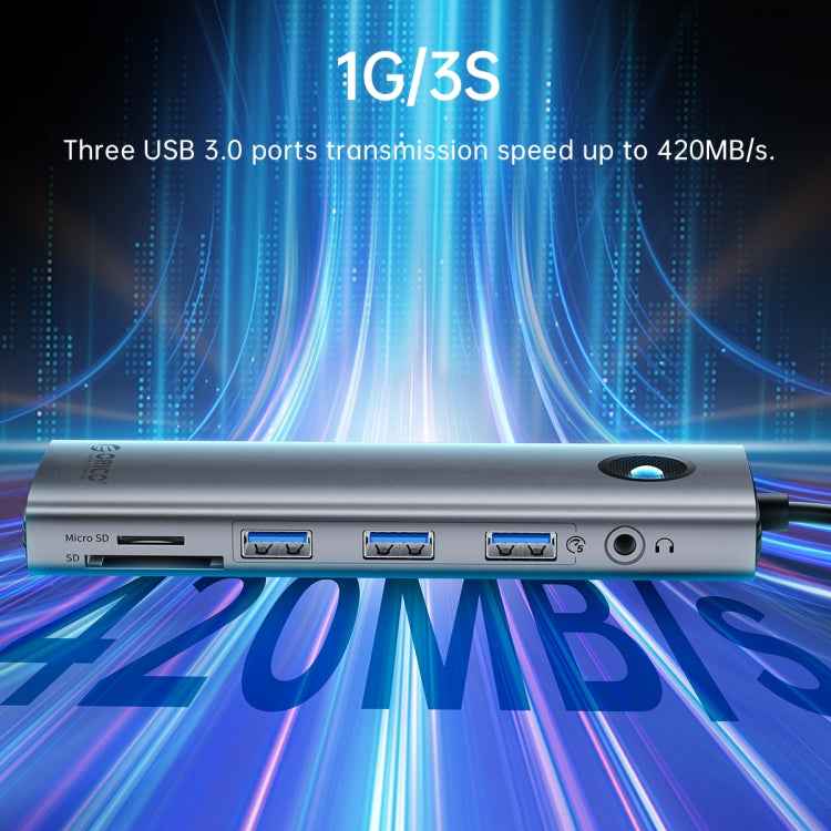 ORICO PW11-8PM Type-C / USB-C 8-in-1 5Gbps Multifunction Docking Station Card Reader