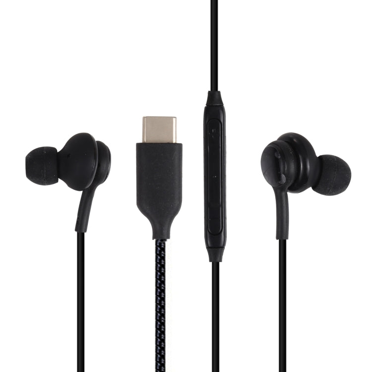 USB-C / Type-C Interface In-ear Woven Wire-controlled Earphone for Samsung Phones, Cable Length: 1.1m