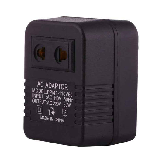110V to 220V 50W AC Power Socket Adapter,  EU/US Plug to US Plug