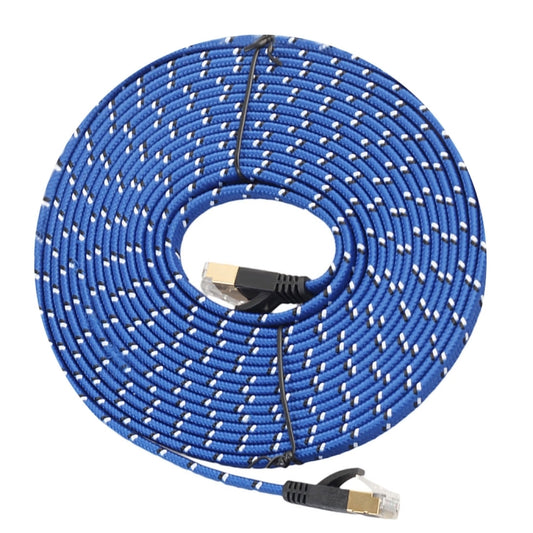 10m Gold Plated CAT-7 10 Gigabit Ethernet Ultra Flat Patch Cable for Modem Router LAN Network, Built with Shielded RJ45 Connector, Length: 10m