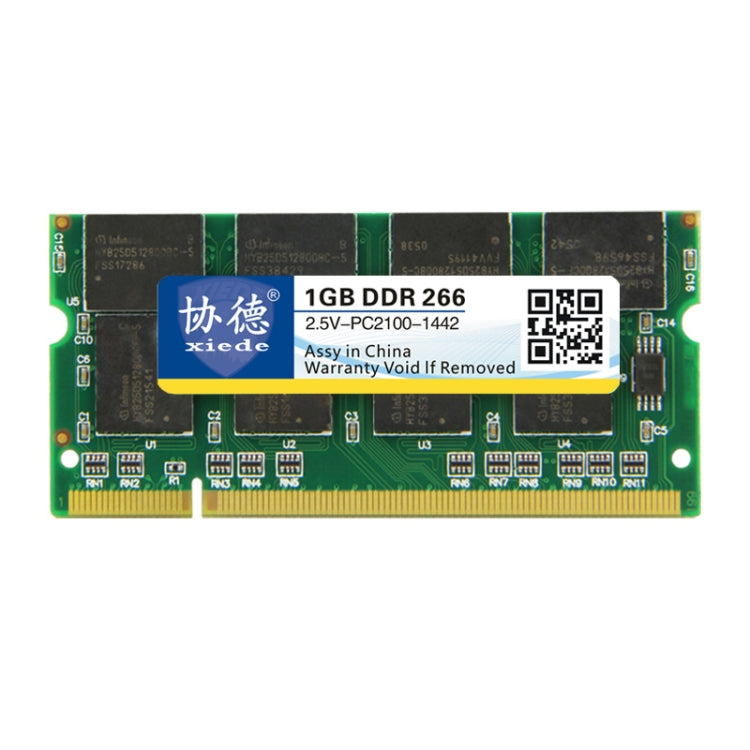 XIEDE X009 DDR 266MHz 1GB General Full Compatibility Memory RAM Module for Laptop, 266MHz 1GB