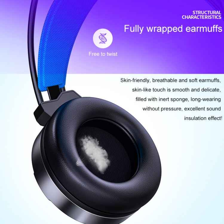 YINDIAO Q3 USB Wired E-sports Gaming Headset with Mic & RGB Light, Cable Length: 1.67m