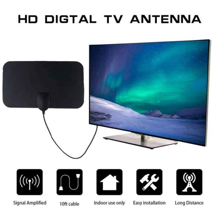 AN-1001 5dBi/25dBi Indoor  HDTV Antenna with Dual-side Sticker, VHF170-230/UHF470-862MHz