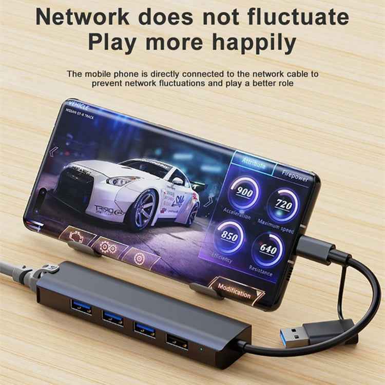 BYL-2208TU 5 in 2 USB + USB-C / Type-C to USB Multifunctional Docking Station HUB Adapter