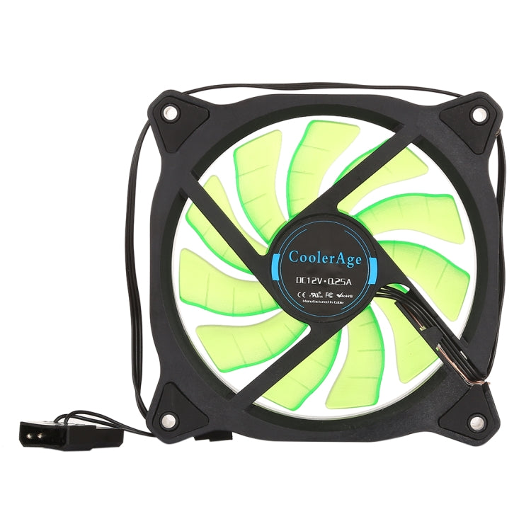 Color LED 12cm 3pin Computer Components Chassis Fan Computer Host Cooling Fan Silent Fan Cooling, with Power Connection Cable & Blue Light