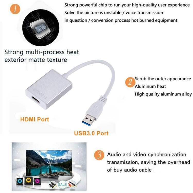 External Graphics Card Converter Cable USB3.0 to HDMI