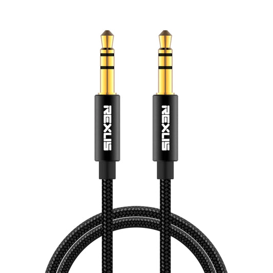 REXLIS 3629 3.5mm Male to Male Car Stereo Gold-plated Jack AUX Audio Cable for 3.5mm AUX Standard Digital Devices, Length: 1m