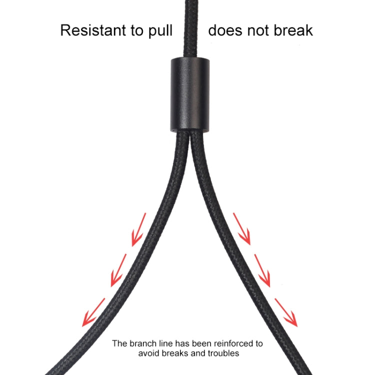 REXLIS 3635 3.5mm Male to Dual RCA Gold-plated Plug Black Cotton Braided Audio Cable for RCA Input Interface Active Speaker, Length: 3m