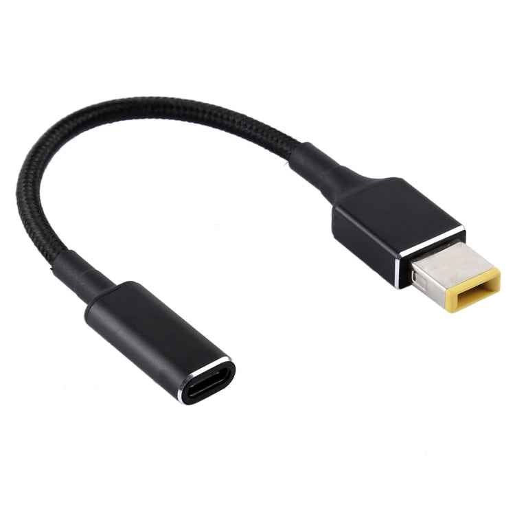 PD 100W 18.5-20V Square Plug to USB-C / Type-C Adapter Nylon Braid Cable for Lenovo Laptop