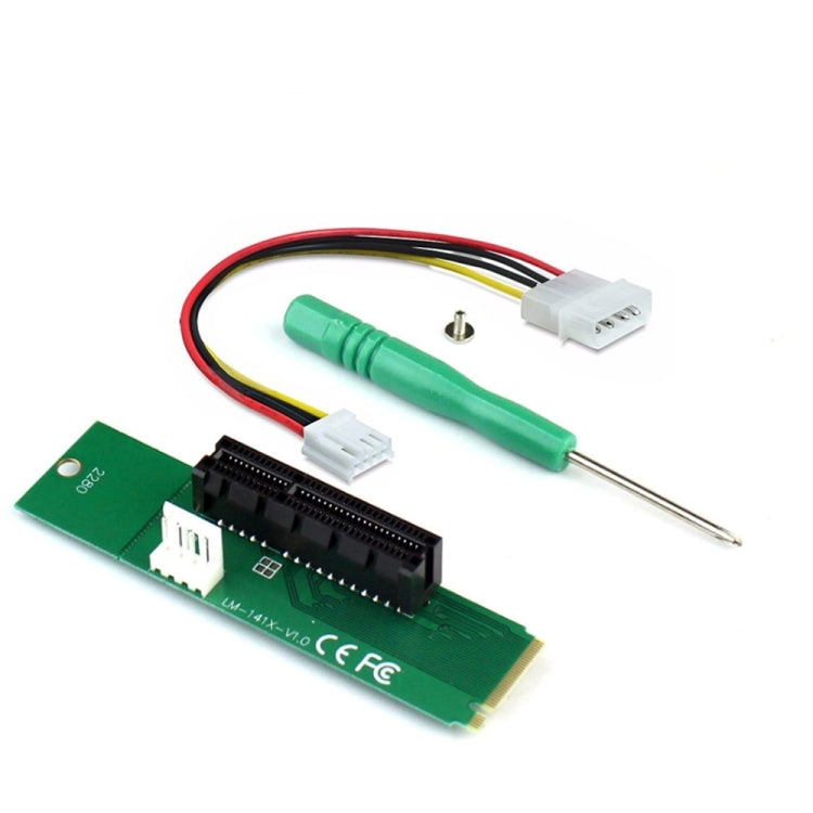 Tarjeta conversora adaptadora PCI-E 4X hembra a NGFF M.2 M macho con cable de alimentación
