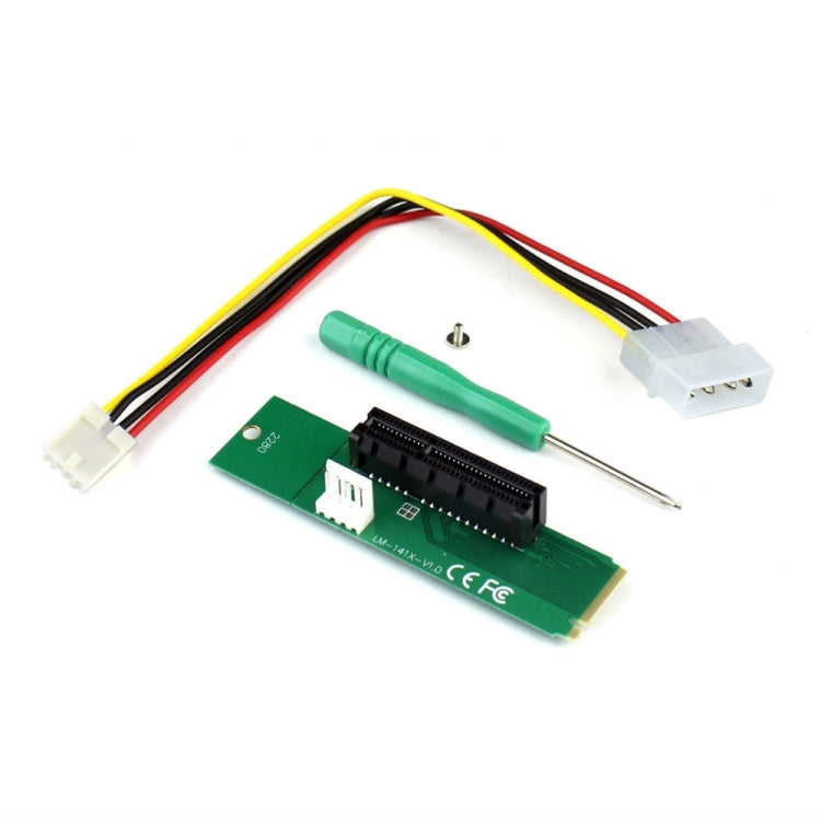Tarjeta conversora adaptadora PCI-E 4X hembra a NGFF M.2 M macho con cable de alimentación