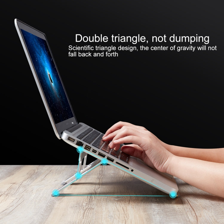 COOLCOLD U2S Portable Foldable Hollow Double Triangle Height Adjustable Aluminum Alloy Bracket for Laptop