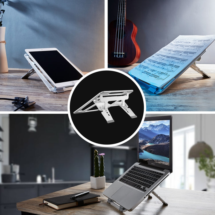 COOLCOLD U2S Portable Foldable Hollow Double Triangle Height Adjustable Aluminum Alloy Bracket for Laptop