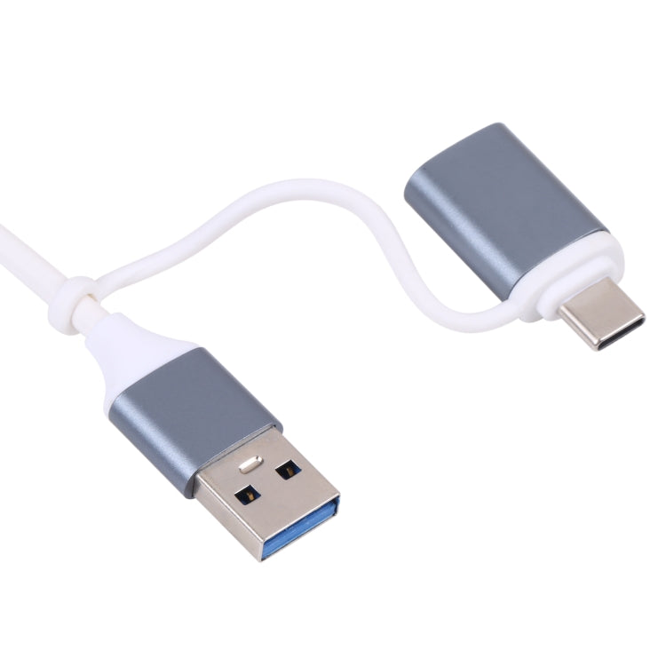 A-807 5 in 1 USB 3.0 and Type-C / USB-C to USB 3.0 HUB Adapter Card Reader, A-807