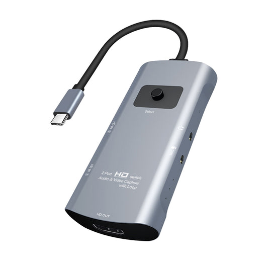 Z54A HDMI Output + 2 x HDMI Input + Mic + Audio to Type-C Video Capture Switcher with Loop, Z54A