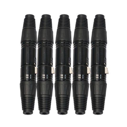 5 Pairs Black 3 Pin XLR Audio Cable Connector Male and Female