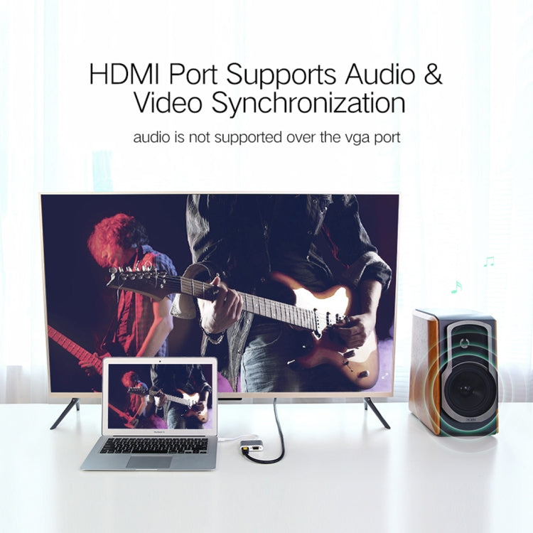 2 in 1 4Kx2K Mini DisplayPort to VGA & HDMI Adapter
