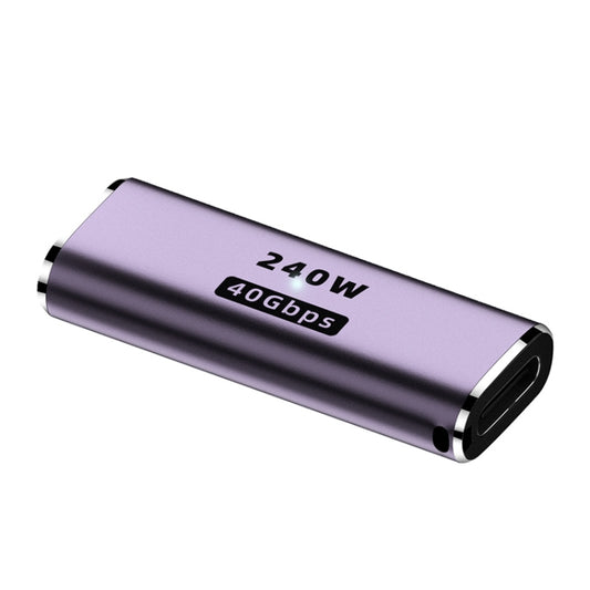 240W USB-C/Type-C Female to USB-C/Type-C Female 40Gbps Straight Adapter with Light, Female Straight Adapter