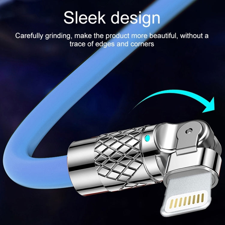 Mech Series 6A 120W USB to 8 Pin 180-degree Metal Plug Fast Charging Cable, Length: 1.2m, 1.2m 8 Pin, 1.2m 180-degree 8 Pin