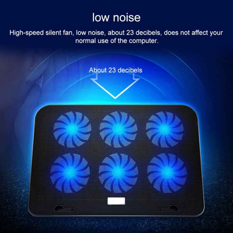 ICE COOREL Notebook Computer Base Speed Control Silent Six-fan Cooling Holder Cooling Rack, Style: Flagship