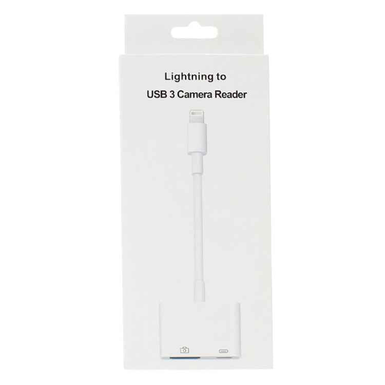 11cm 8 Pin Male to USB & 8 Pin Data Charging Cable Camera Reader Adapter, Support System above iOS 9.2