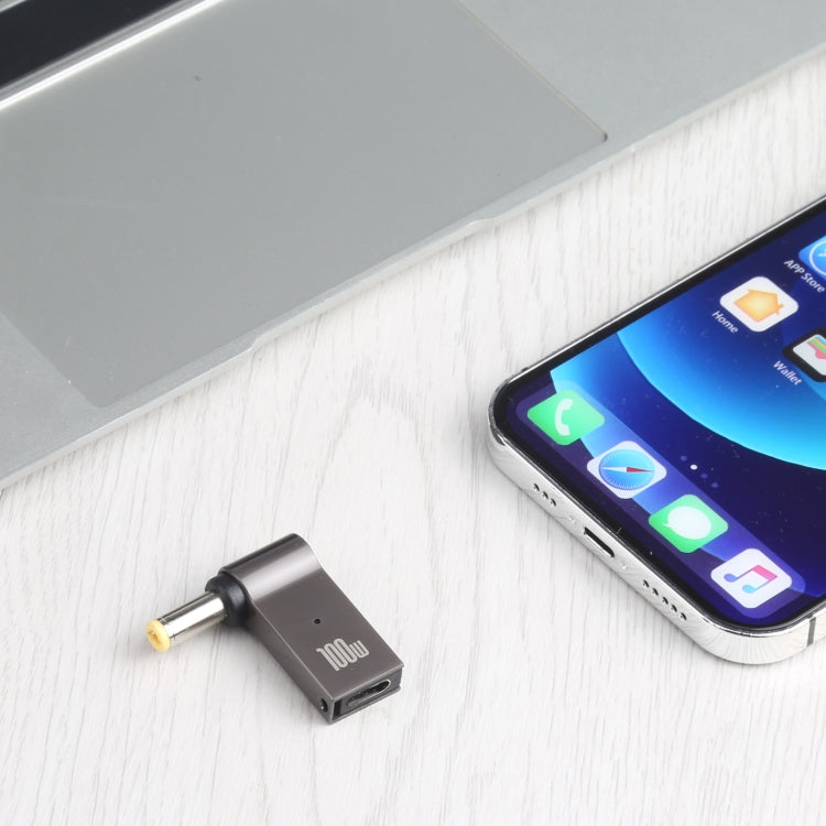 100W USB-C / Type-C Female to DC 5.5 x 2.5mm Male Computer Charging Adapter for Lenovo