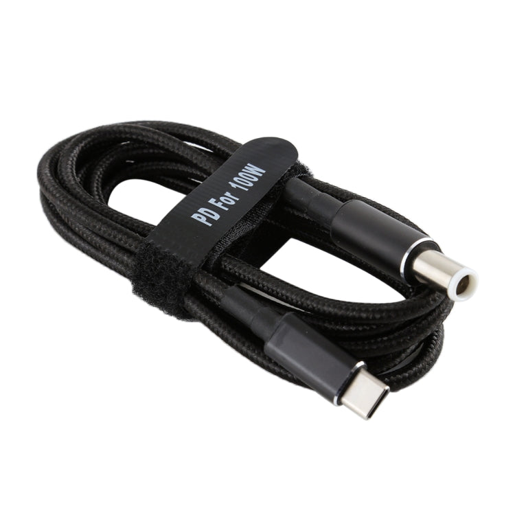 PD 100W 7.4 x 0.6mm Male to USB-C / Type-C Male Nylon Weave Power Charge Cable for Dell, Cable Length: 1.7m, 7.4 x 0.6mm for Dell