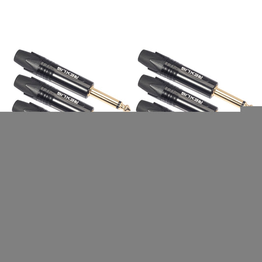 10 PCS TC202 6.35mm Gold-plated Mono Sound Welding Audio Adapter Plug