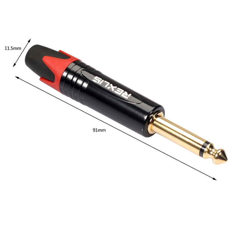 10 PCS TC202 6.35mm Gold-plated Mono Sound Welding Audio Adapter Plug