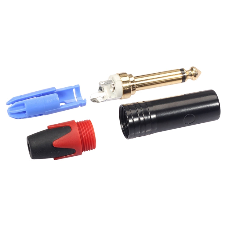 10 PCS TC202 6.35mm Gold-plated Mono Sound Welding Audio Adapter Plug