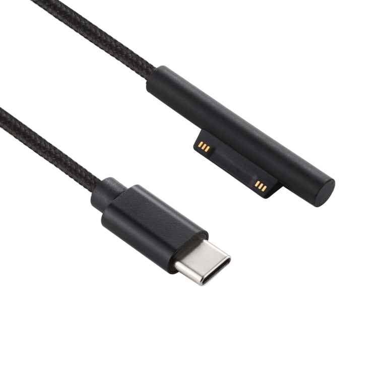 USB-C / Type-C to 6 Pin Nylon Male Power Cable for Microsoft Surface Pro 3 / 4 / 5 / 6 Laptop Adapter, Cable Length: 1.5m
