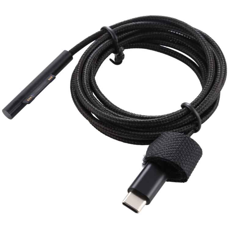 USB-C / Type-C to 6 Pin Nylon Male Power Cable for Microsoft Surface Pro 3 / 4 / 5 / 6 Laptop Adapter, Cable Length: 1.5m