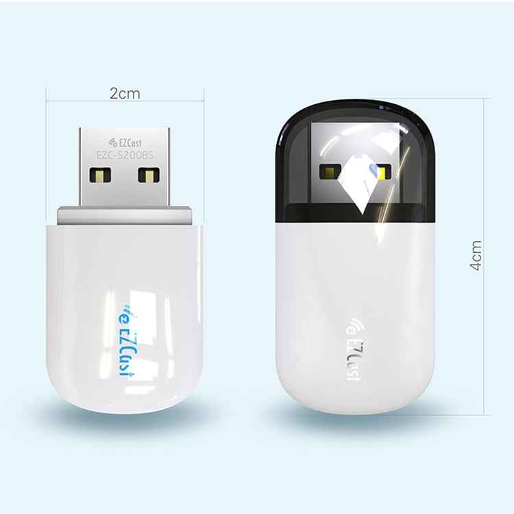 EZCast EZC-5200BS 600Mbps Dual Band WiFi + Bluetooth USB 2.0 Wireless Adapter