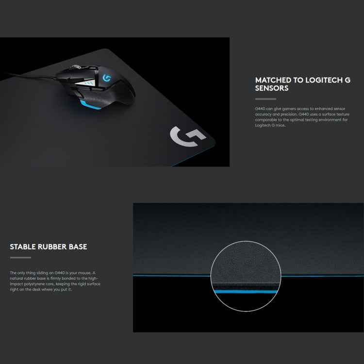 Logitech G440 Hard E-sport Gaming Mouse Pad, Size: 34 x 28cm