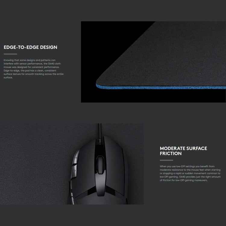 Logitech G640 Cloth Soft E-sport Gaming Mouse Pad, Size: 46 x 40cm
